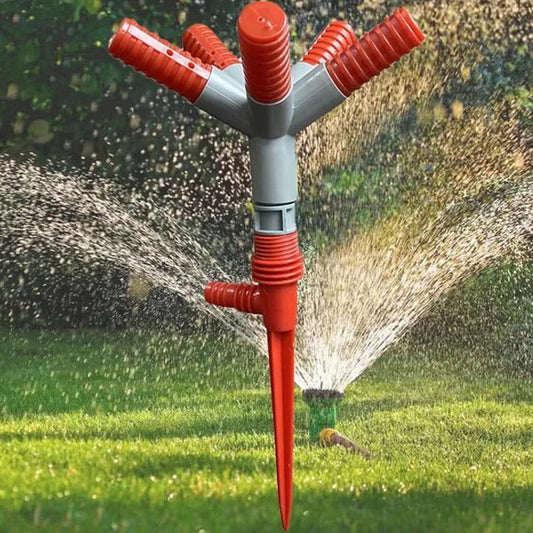 Garden Sprinkler 360Â° Rotating Adjustable Round 5 Arm Lawn Water Sprinkler for Watering Garden Plants / Pipe Hose Irrigation Yard Water Sprayer