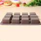 Silicone Chocolate Mould 12 Cavity Square Shape Mould Candy Mold Baking Tools For Cake Chocolate, Food Grade Non-Stick Reusable, Baking Trays (1 pc)