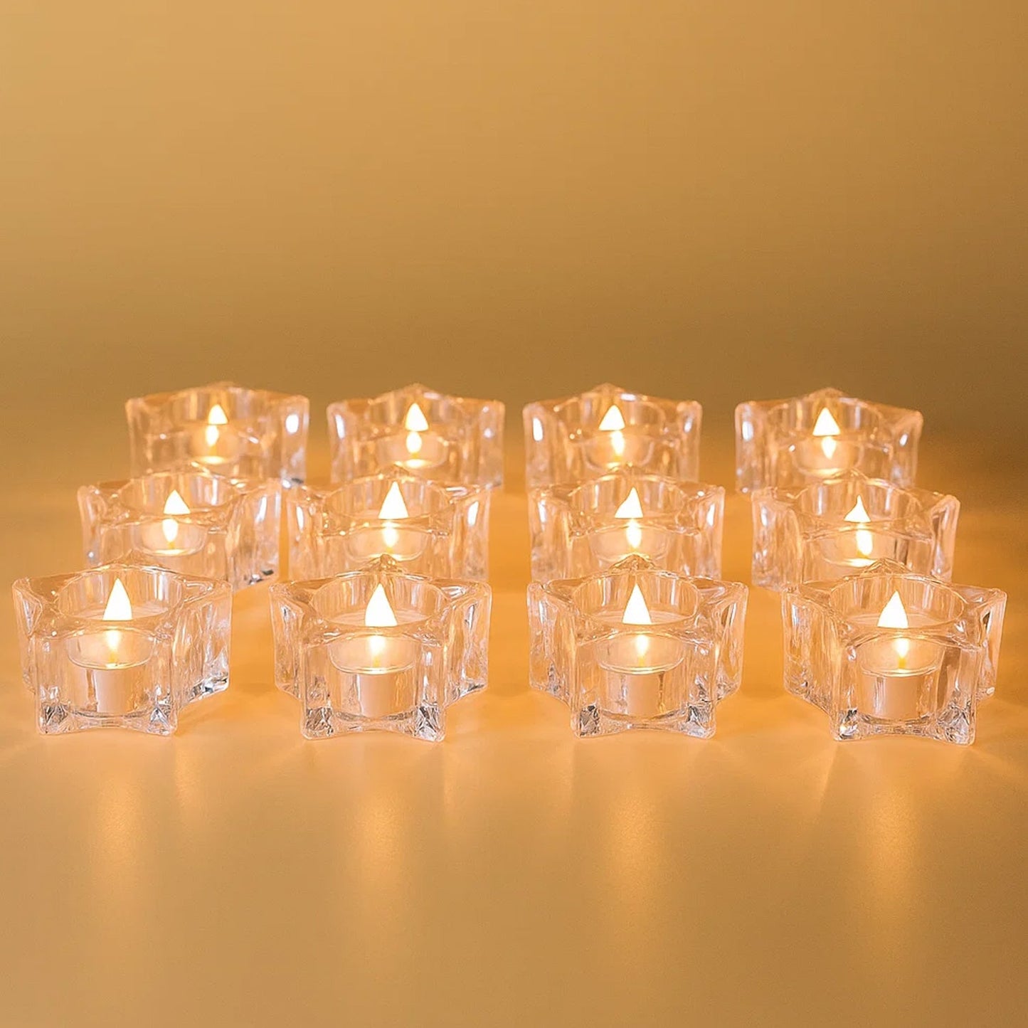 Set of 12 LED Crystal-Effect Flameless Smokeless Candles