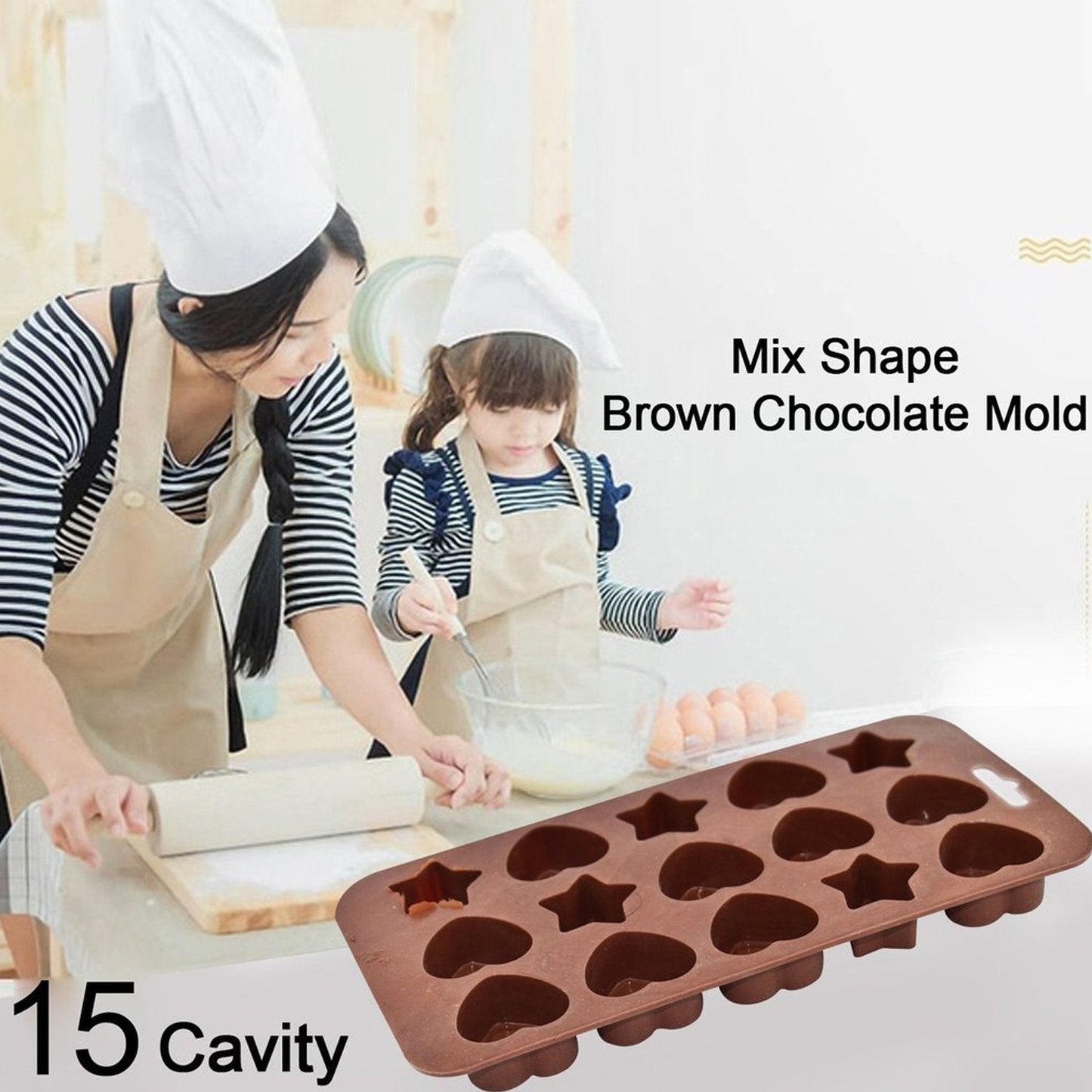 Reusable silicone mold for making multi-shape chocolates