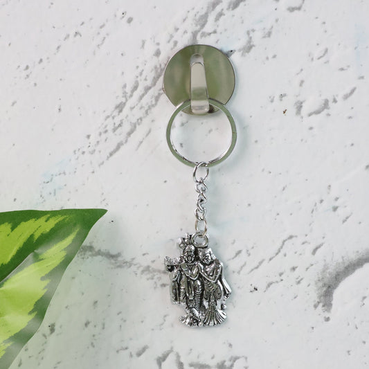 Radha Krishna Metal Keychain Set (2 Pc Mix Design)