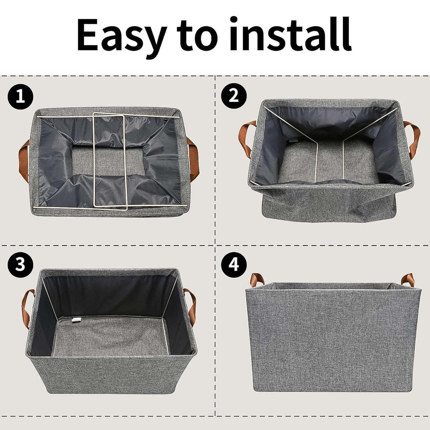 Foldable Cloth Storage Organizer Bag With Handles (46x27Cm\1Pc)