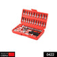 0422 Socket 1/4 Inch Combination Repair Tool Kit (Red, 46 pcs) 