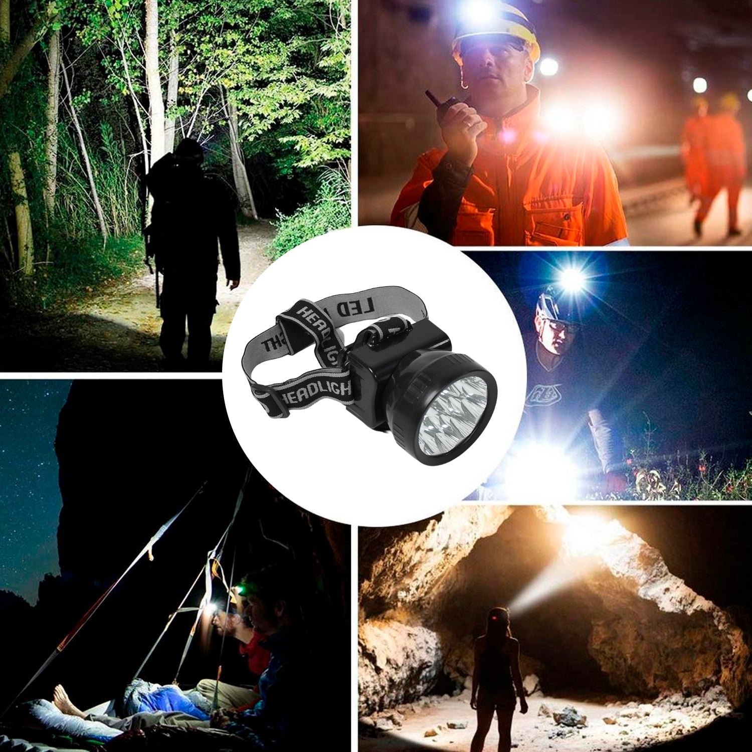 13 LED headlamp with long range, perfect for hiking and cycling