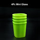 Set of 4 drinking glasses, made of unbreakable plastic.