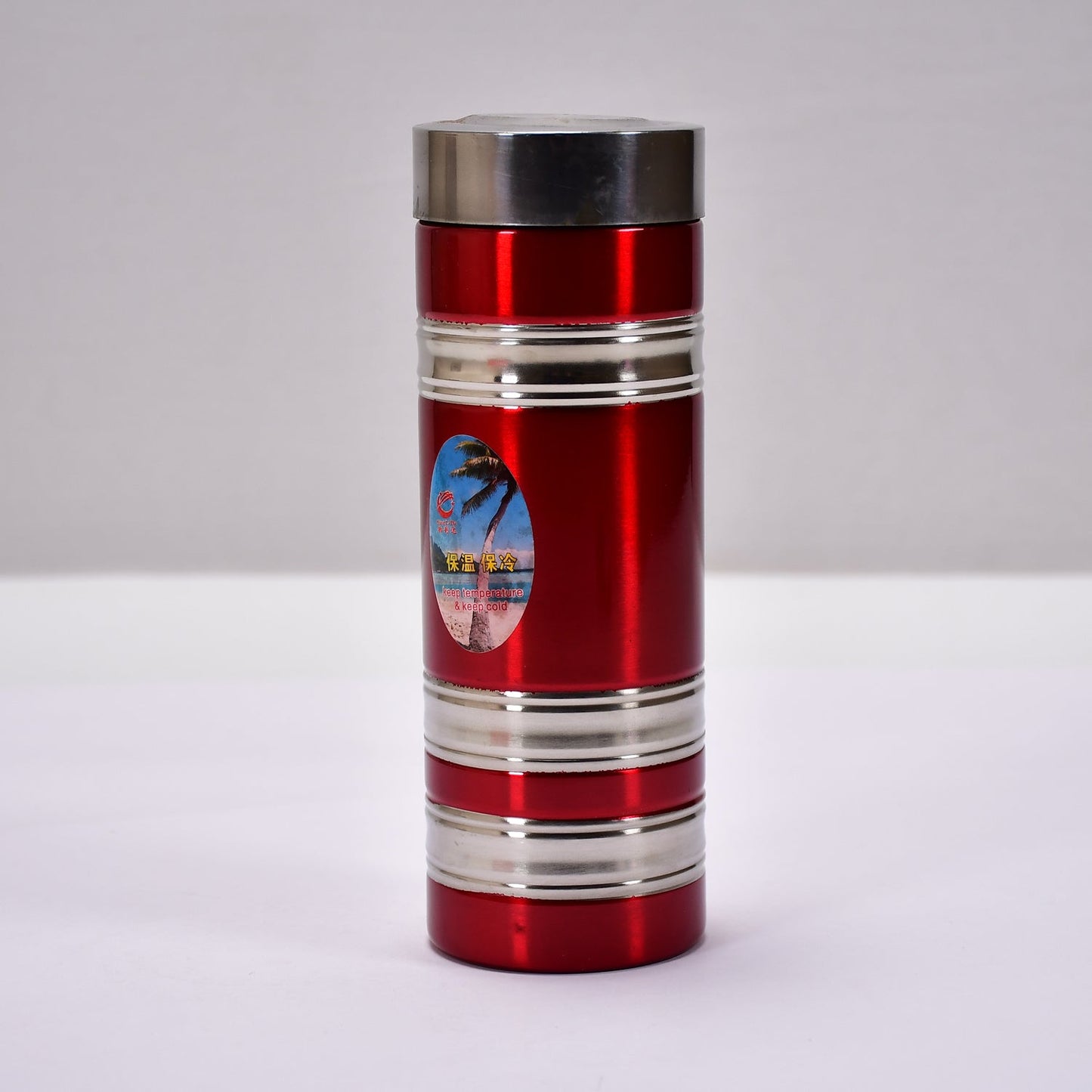 Durable stainless steel water bottle, 380ml, for school and home use