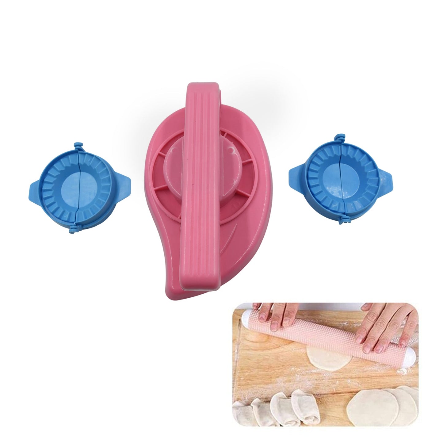 Dumpling and pastry press set, includes molds for gujiya making, high-quality kitchen tools.