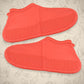 Non-Slip Silicone Rain Reusable Anti skid Waterproof Fordable Boot Shoe Cover (Medium Size / 1 Pair / Red)