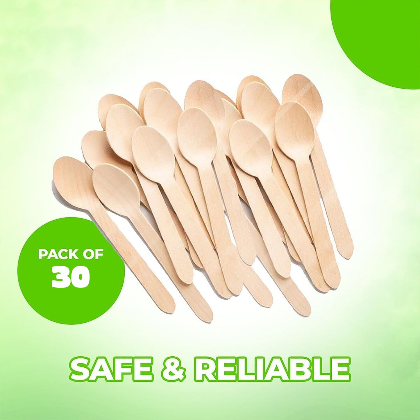 160mm Wooden Spoon – 30 Pcs Pack