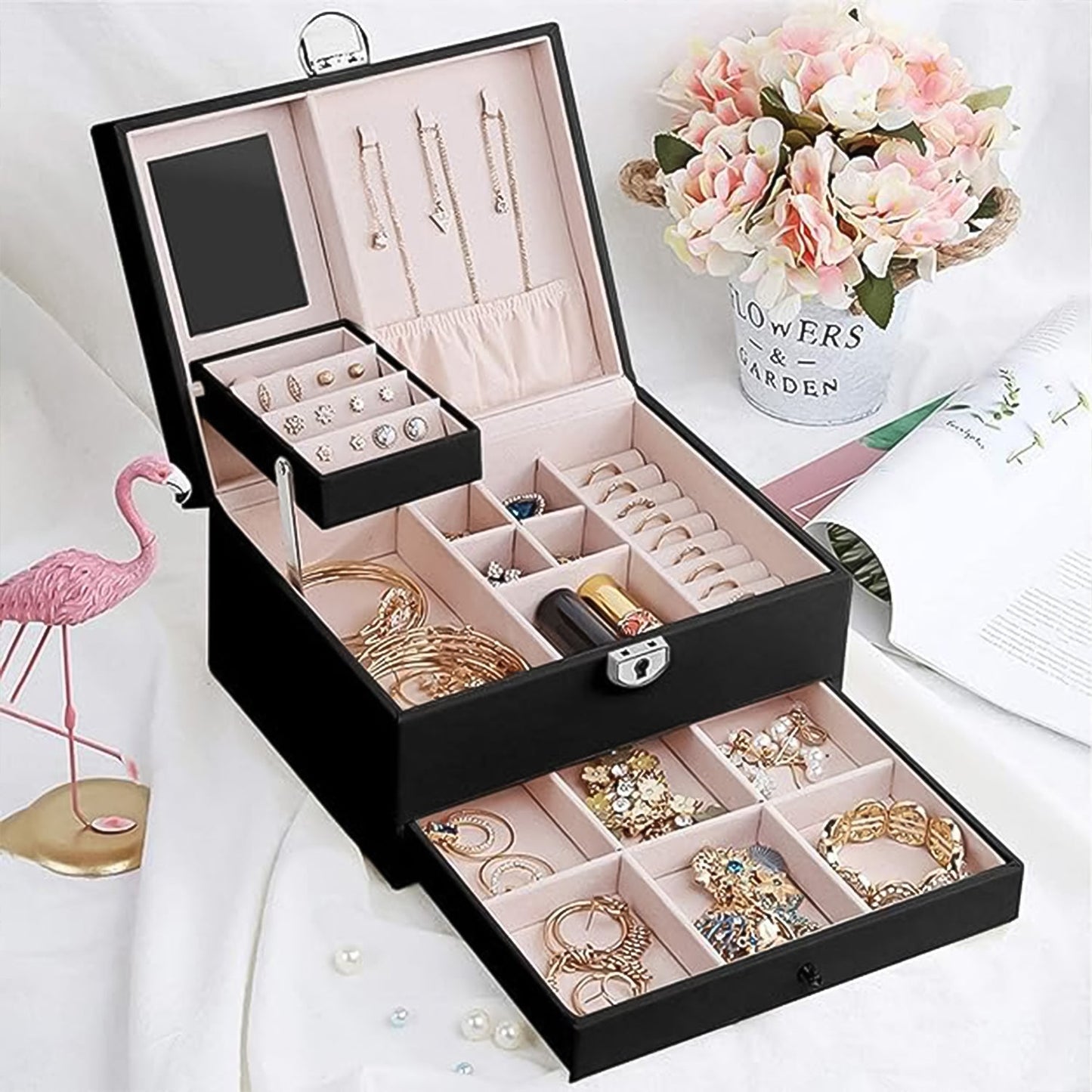 Multi-Layer Jewellery Organizer Box - (1 Pc)