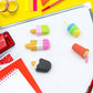 Mini Eraser Set for Kids (5 Pieces) - Fun Designs, Party Favors, School Prizes