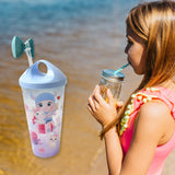 Unicorn Water Bottle with Straw & Lid for Kids (With Light)