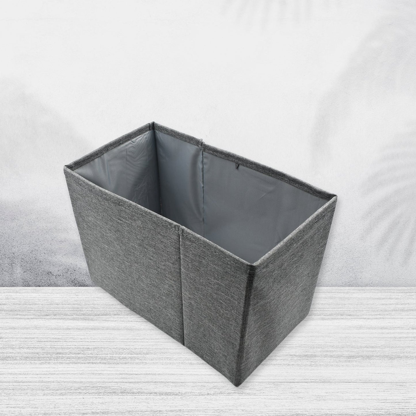 Foldable storage box with lid and handles