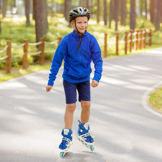 Inline skates with LED flashing wheels