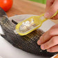 0112 Plastic Fish Scales Graters Scraper, Fish Skin Brush Fish Cleaning Tool Scraping Scales Device with Cover Home Kitchen Cooking Tools 1 Pieces