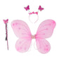 Fairy wings costume for baby girls with wand and hairband, colorful