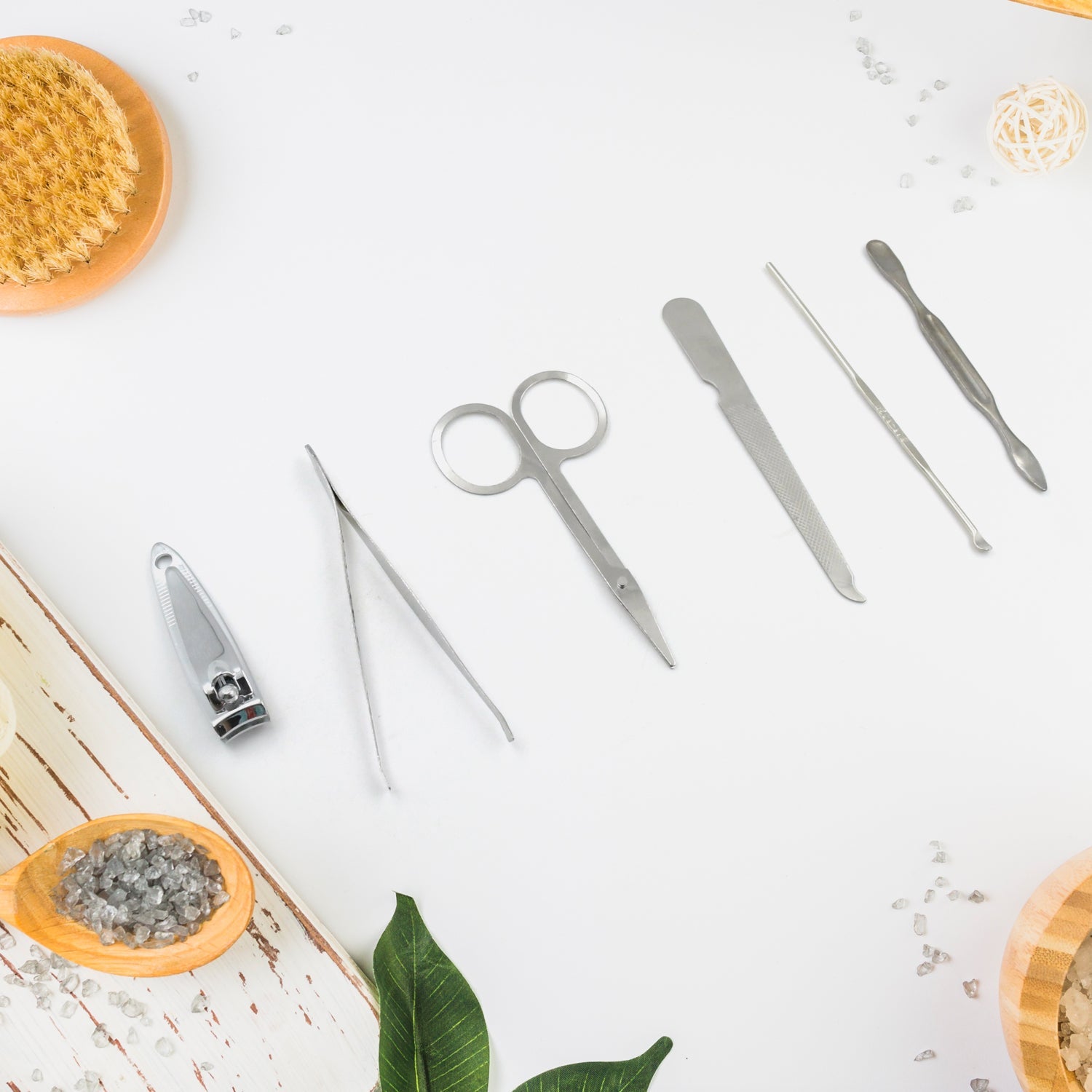 Nail clippers and scissors in grooming set