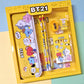 12-piece stationery set for kids with metal pencil box, sharpener, pencils