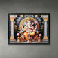 Divine Lord Ganesha Wall Painting with Wooden Frame Mix Design, 60x45 Cm Approx (1 Pc)