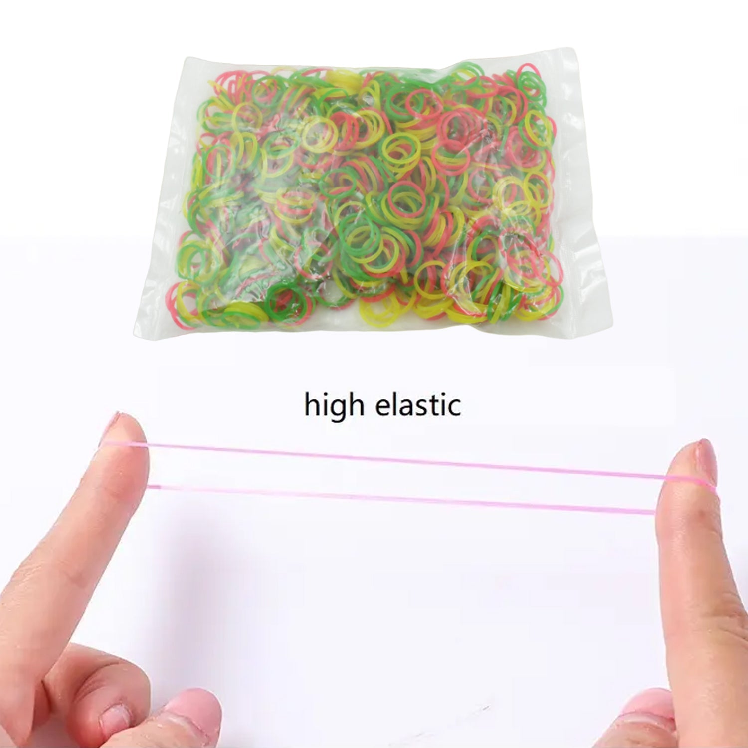 Elastic bands in vibrant colors for office, home, and kitchen use