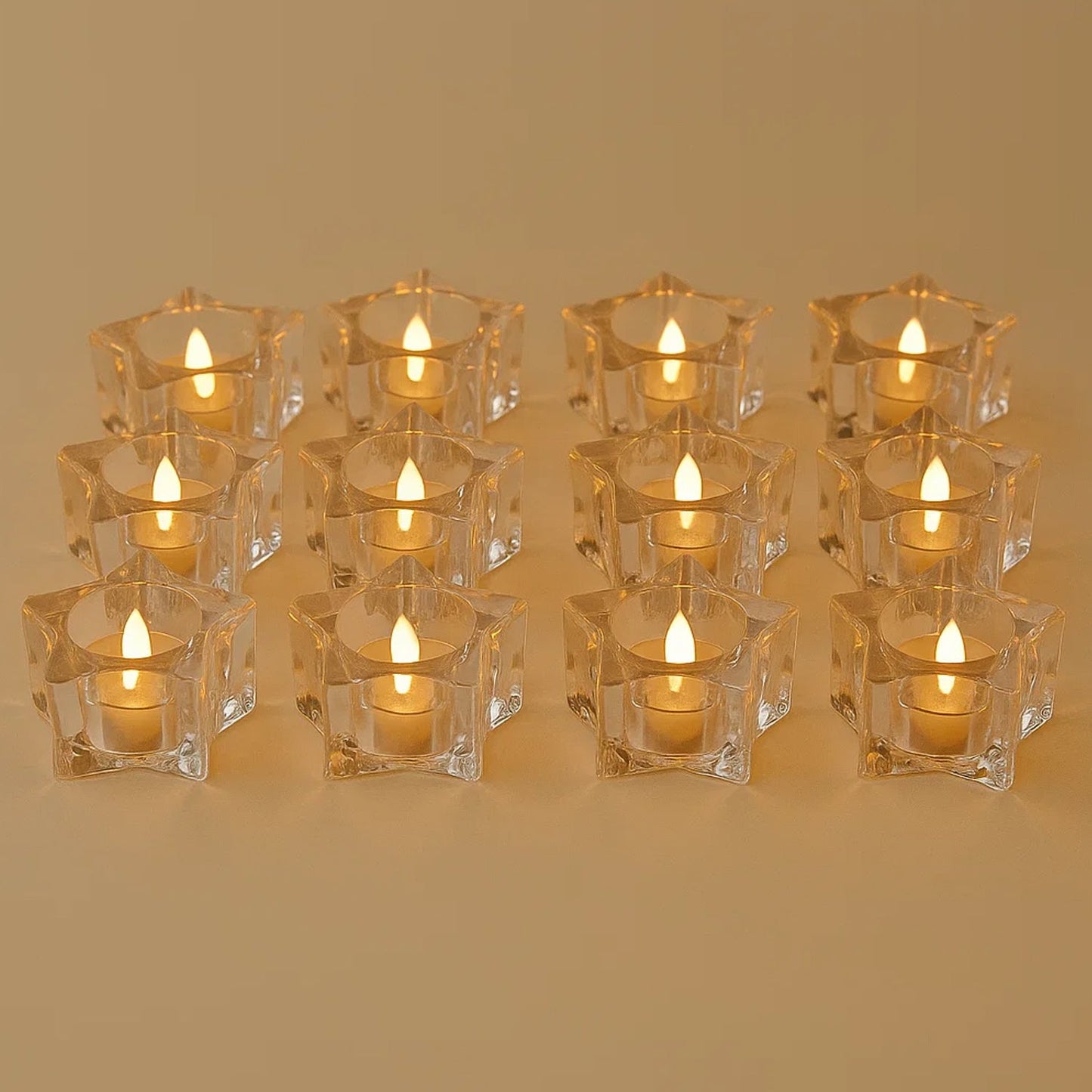 Set of 12 LED Crystal-Effect Flameless Smokeless Candles