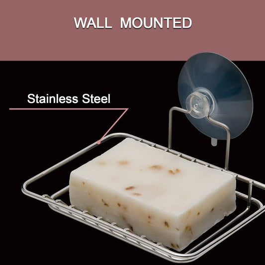 Steel soap dish for bathroom use