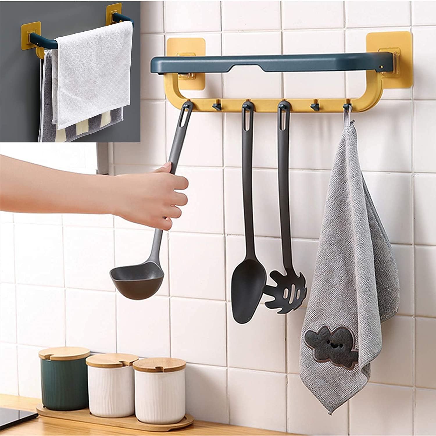 Multifunctional towel holder with adjustable bars