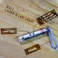 Laser light with LED flashlight and torch keychain