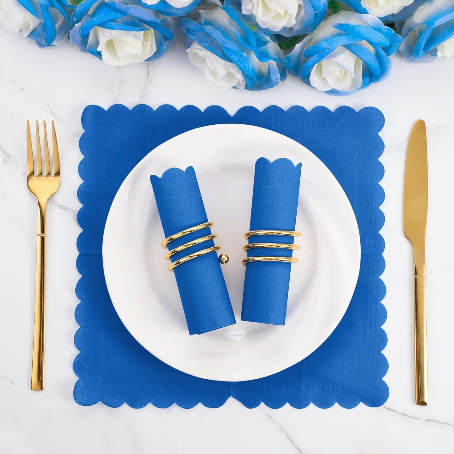 Royal Scalloped Disposable Paper Napkins (23 x 23 Cm / Approx 120 Pc)