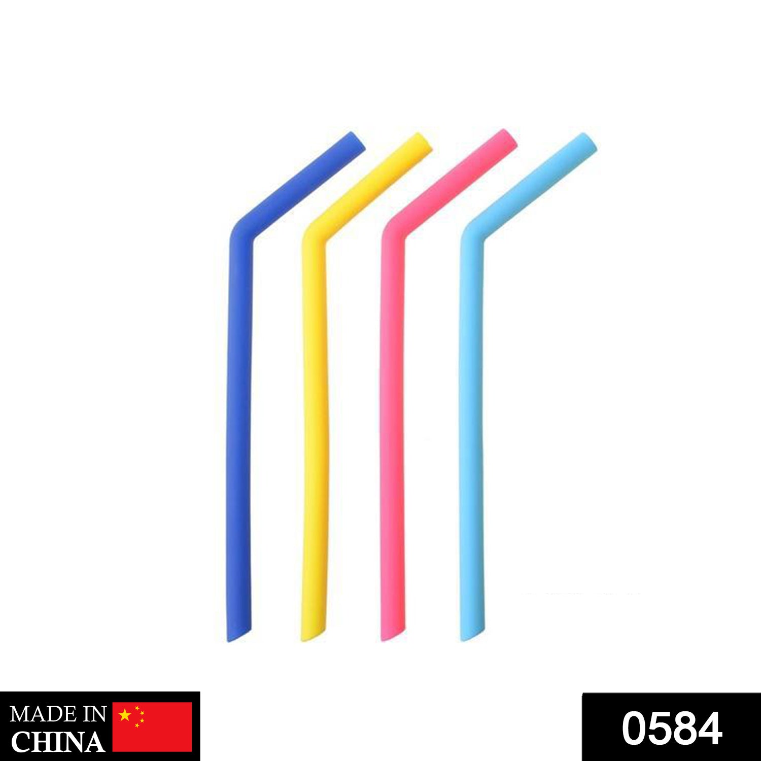 Silicone drinking straws set