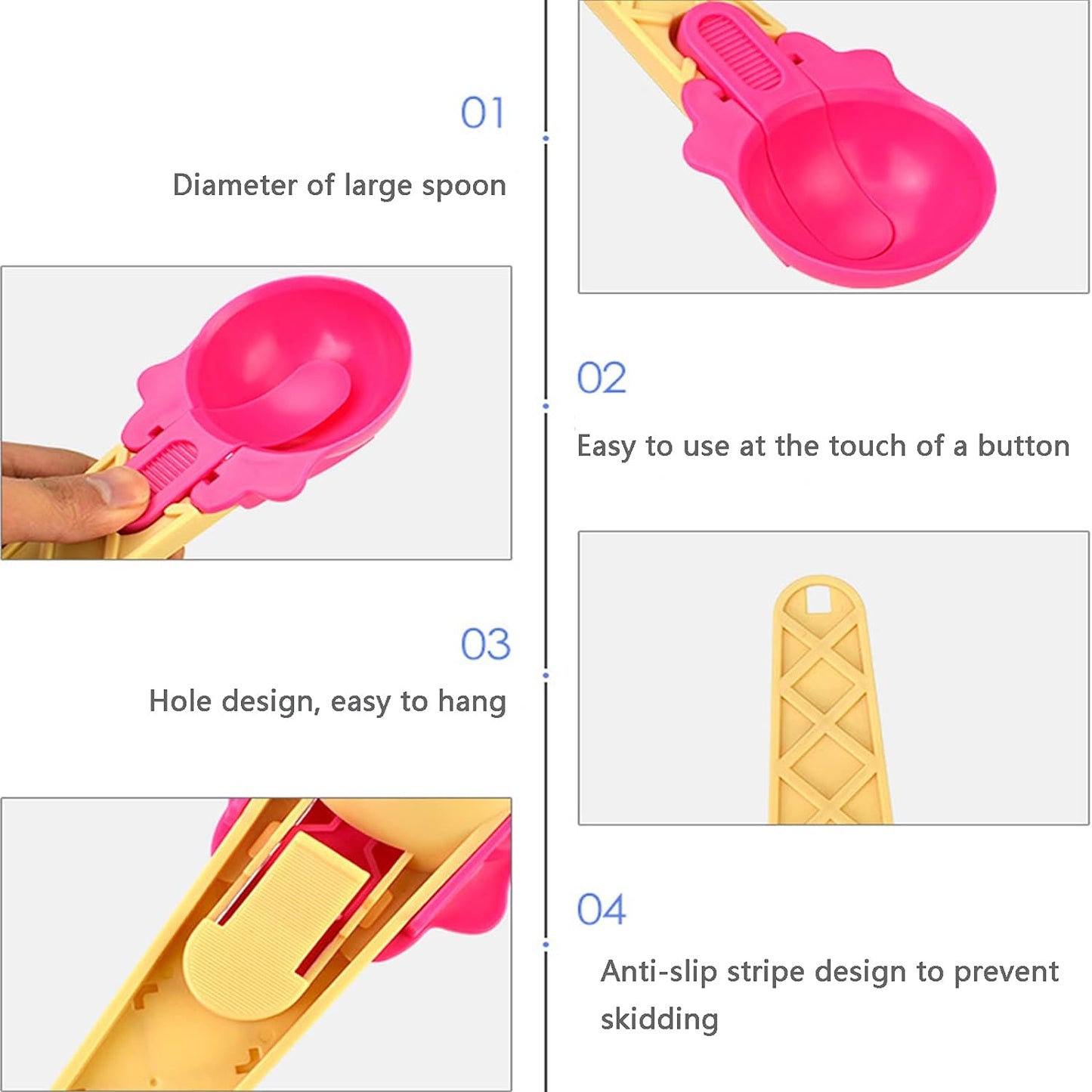 2-Piece Plastic Ice Cream & Watermelon Scooper with Trigger Dipper