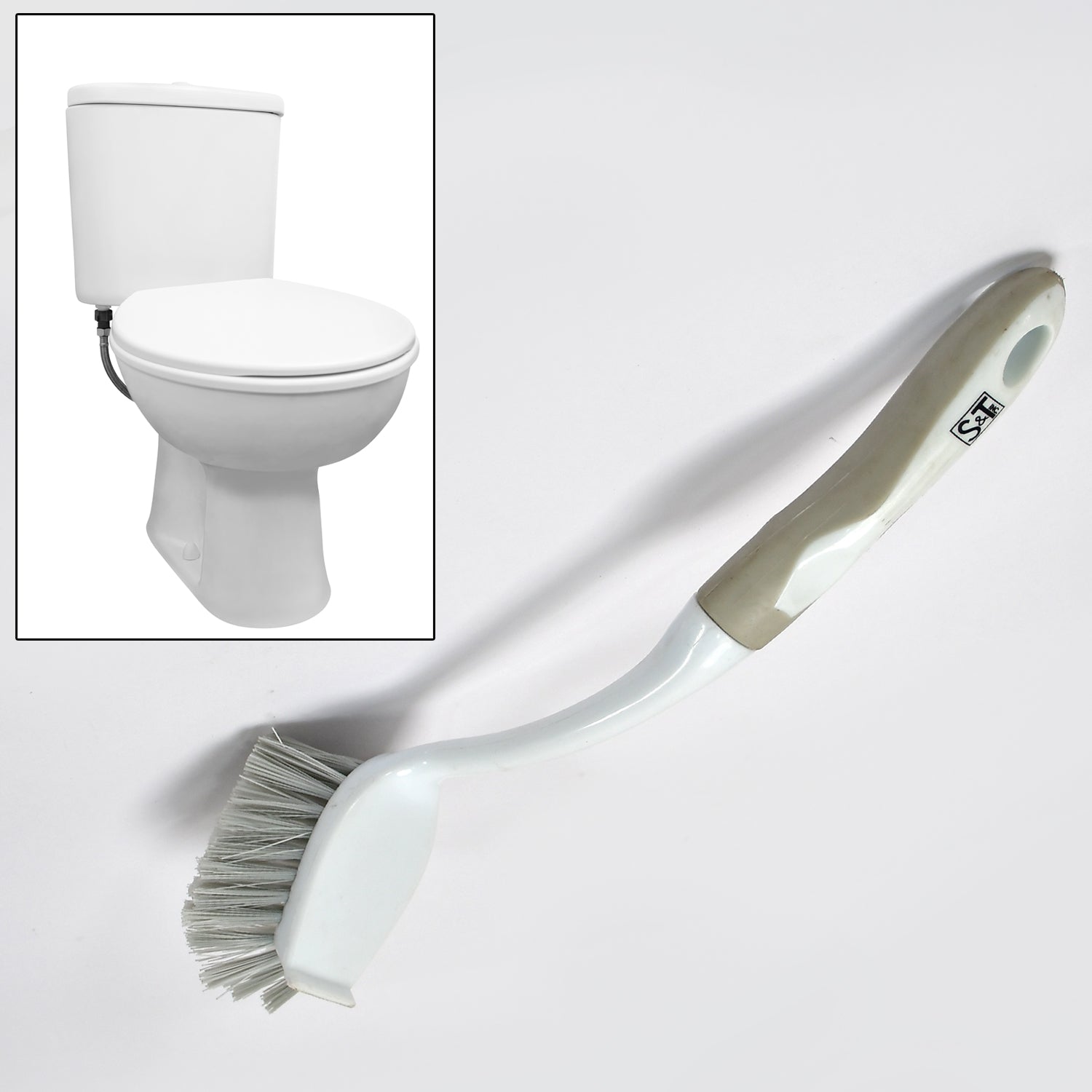 Flexible bristle brush for versatile cleaning tasks in the kitchen and bathroom