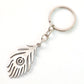Feather-Inspired Stainless Steel Keychain