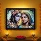 Lord Krishna and Radha Wall Painting with Wooden Frame 60x45 Cm Approx (1 Pc / Mix Design)