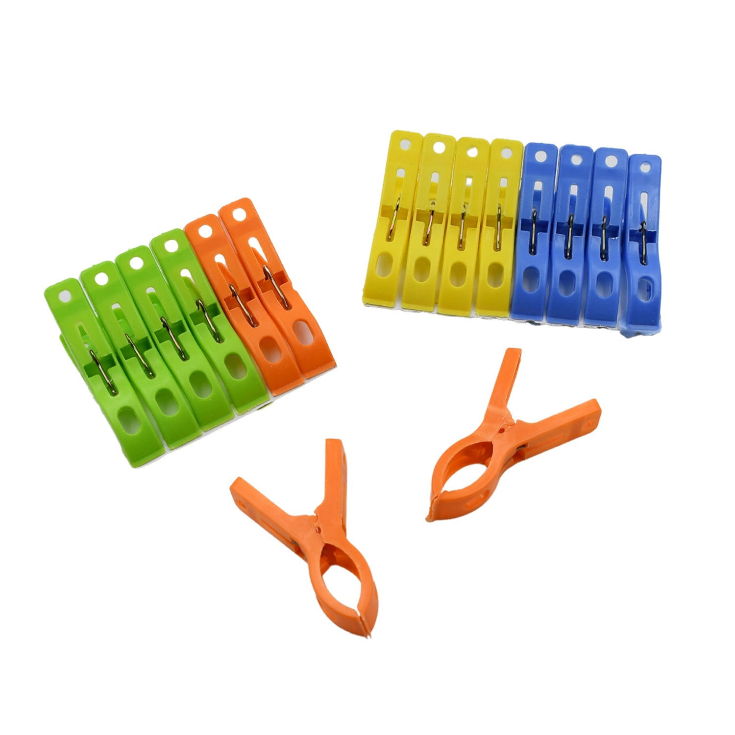 Set of 16 heavy-quality plastic cloth clips