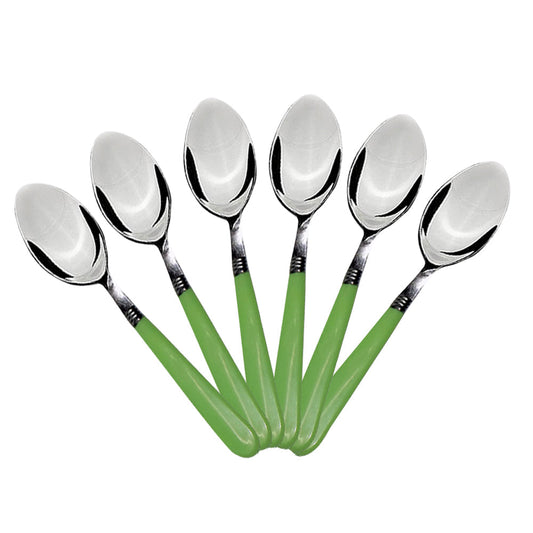 Set of 6 dining spoons with comfortable grip for home use.