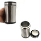 Compact stainless steel bottle for on-the-go use.