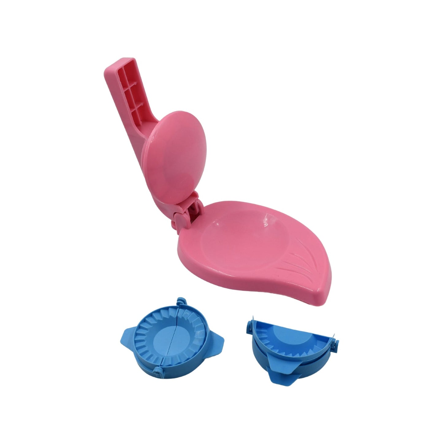 High-quality dough and puri press set, 3 pieces, perfect for making gujiya and other pastries.