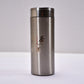 Close-up of hot and cold stainless steel vacuum bottle