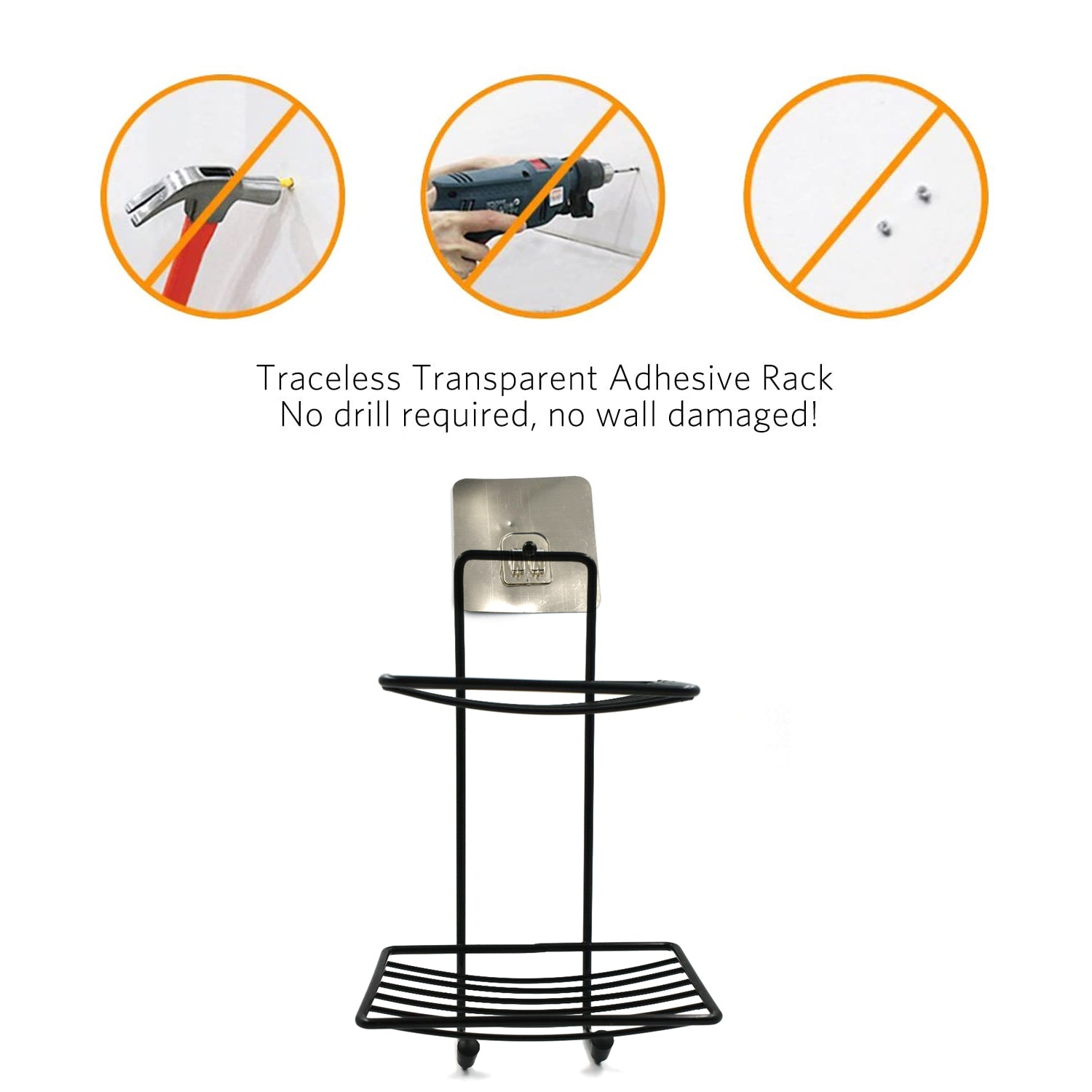 Durable two-tier soap rack for holding soap bars in household bathrooms.