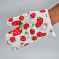 Designer kitchen oven mitt and pot holder in vibrant colors, ideal for baking.