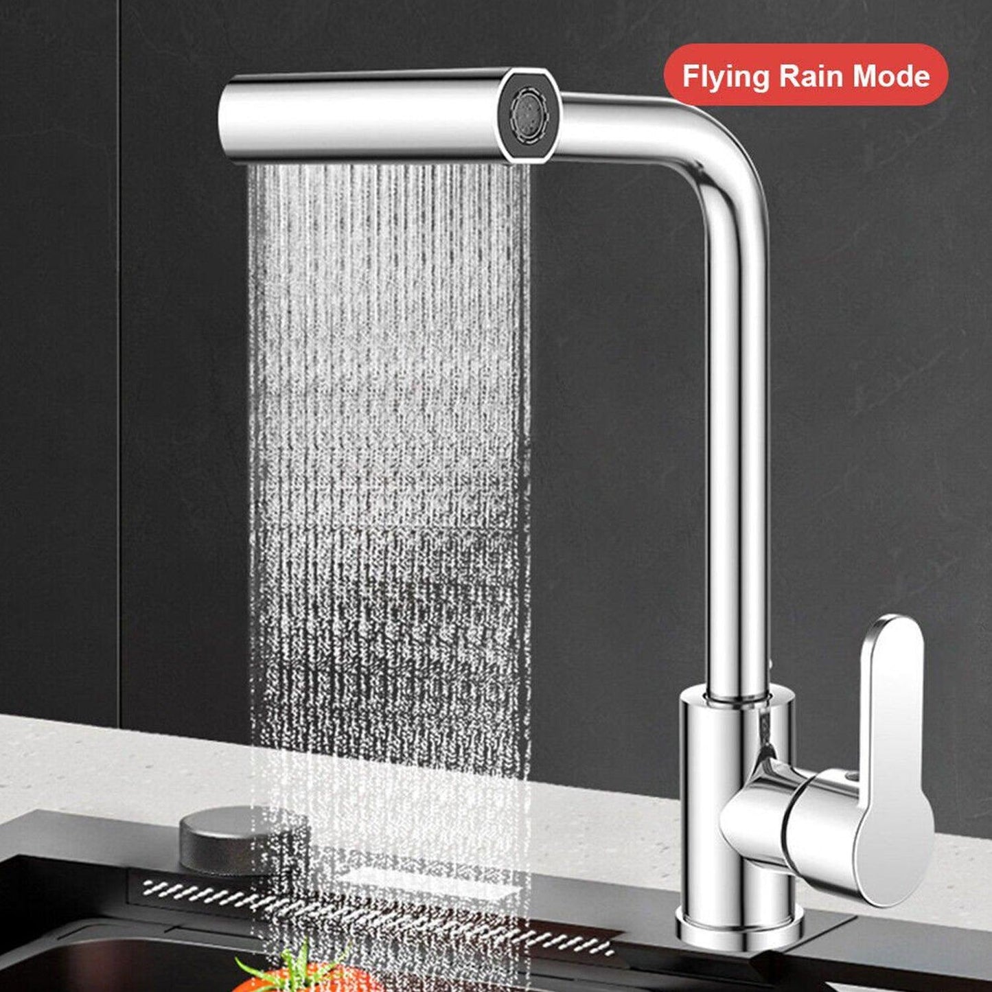 7575 Multifunction Shower Waterfall Kitchen Faucet, 360° Rotation Waterfall Kitchen Faucet, Touch Kitchen Faucet, Faucet Extender for Kitchen Sink, Swivel Waterfall Kitchen Faucet for Washing Vegetable Fruit (4 In 1 )