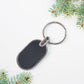 Elegant Black & Silver Oval Metal Keychain (1 Pc)