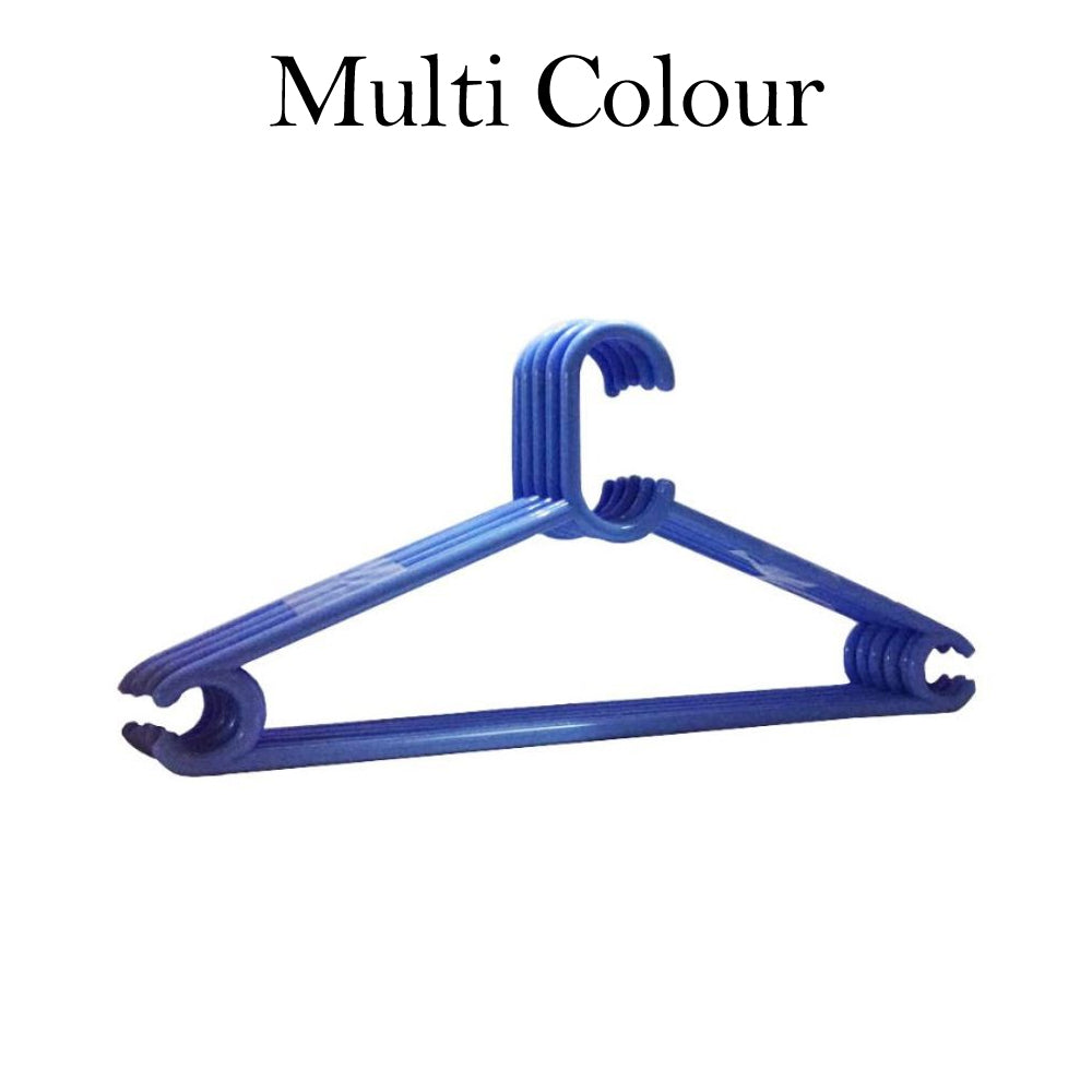 Set of six plastic hangers