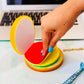 Burger-shaped sticky notes, colorful and fun