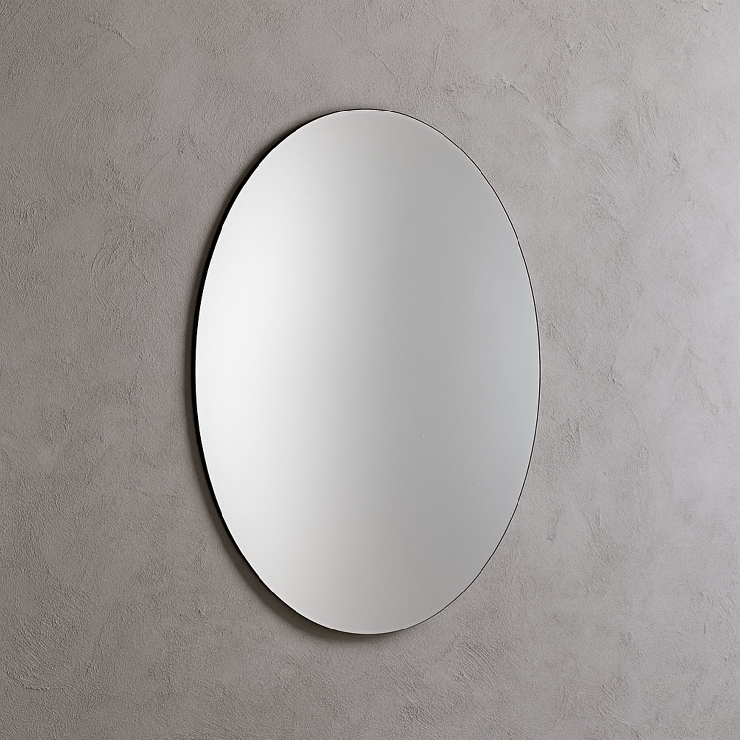 Modern Oval Frameless Mirror