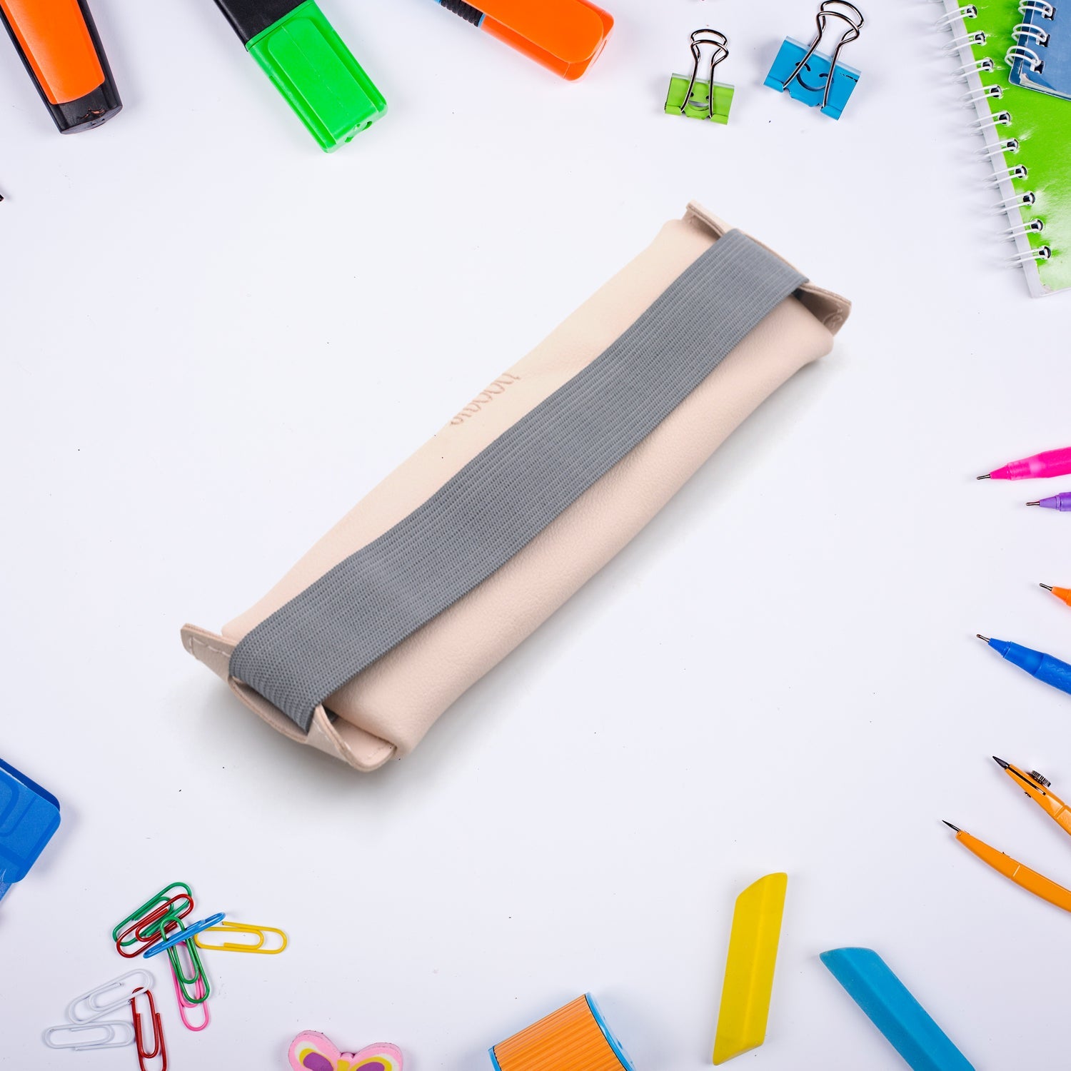 Leather pencil pouch for school, high-quality and durable