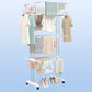 3-Tier Foldable Stainless Steel Cloth Drying Stand with Wheels