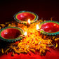 Handmade Reusable Colourful Diya (6 Pcs Set)