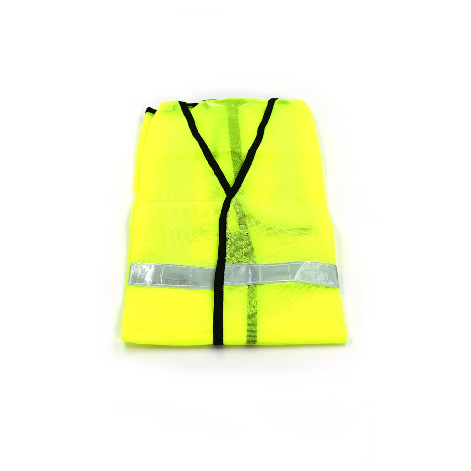 Green safety jacket with reflective strips for construction work